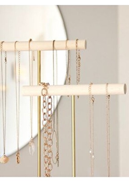 Zenith Zirve Double Ahşap Takı Organizeri Dekoratif Kolye Askısı Bileklik Aksesuar Düzenleyici fırsatları