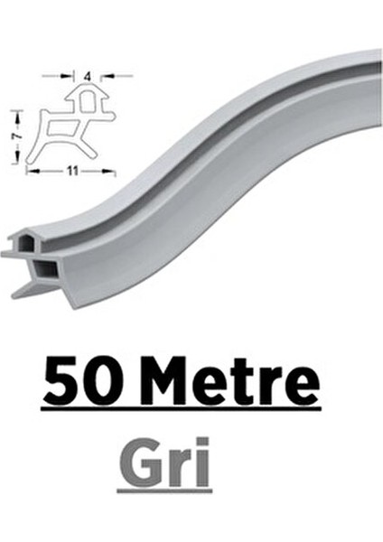 Pimapen Pvc Pen Kapı Pencere Fitili Contası 50 Metre Gri