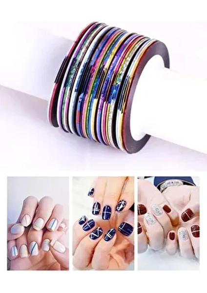 10'lu Şerit Bant, Tırnak Süsleme, Desen Verme, Nail Art
