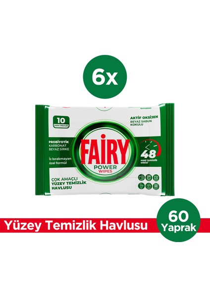 Yüzey Temizleme Mendili Beyaz Sabun 10 Yaprak 6 Adet | Beyaz Sirke Karbonat modelleri