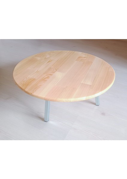 Metal Ayaklı Masif Ahşap Yer Sofrası