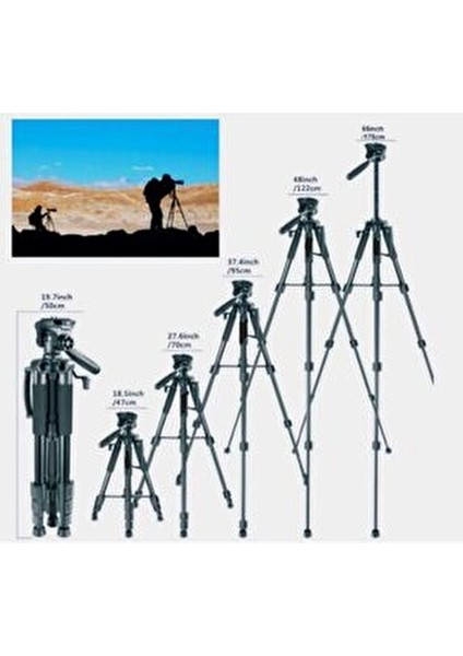 Neepho 8850 175 cm Ayarlanabilir 360° Dönebilen Taşıma Çantalı Tripod indirimleri