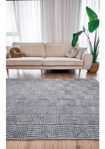 Anemon 6824 Gri - Polyester Dokuma Halı | İskandinav Salon Halısı fiyatları