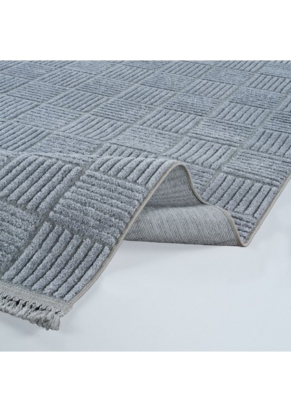 Anemon 6824 Gri - Polyester Dokuma Halı | İskandinav Salon Halısı