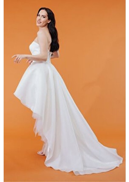 Önü Kısa Arkası Uzun Gelinlik Nikah Elbisesi modelleri