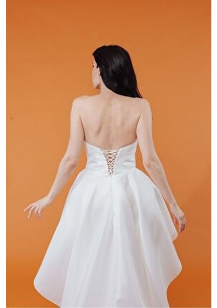 Önü Kısa Arkası Uzun Gelinlik Nikah Elbisesi fırsatları