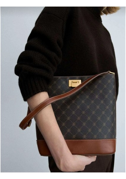 Logo Desenli Medium Omuz Çantası