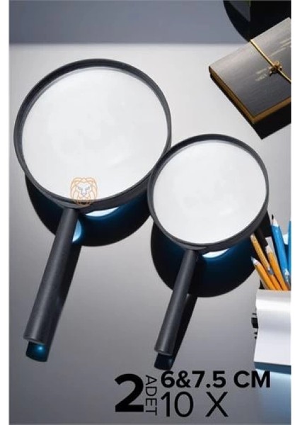 10X Büyüteç 6 ve 7,5 cm 2 Li Set