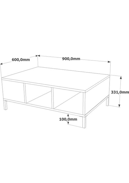 Best Orta Sehpa Metal Ayaklı Çam 60X90CM Bes2-Aa
