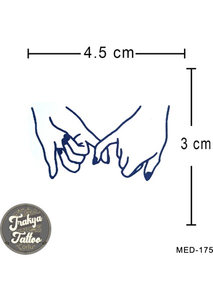 Yarı Kalıcı Dövme Geçici Minimal El Dövmesi MED-175