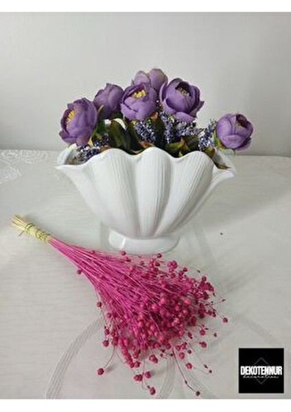 Istiridye Vazo, Dekoratif Alçı Vazo, Tematik Tasarım 16 cm Boyutunda Beyaz indirimleri