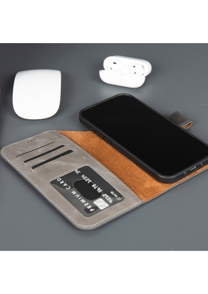 iPhone 17 Air Deri Cüzdanlı Kılıf – Rfıd ve Magsafe Uyumlu
