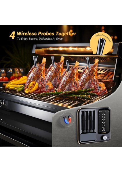 Int-14-Bw – Kablosuz Akıllı Et & Grill Termometresi (Wifi 2.4g + Bluetooth 5.4, 91M Sinyal, -Profesyonel Pişirme Için Yüksek Hassasiyetli Akıllı Termometre modelleri