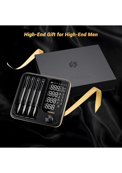 Int-14-Bw – Kablosuz Akıllı Et & Grill Termometresi (Wifi 2.4g + Bluetooth 5.4, 91M Sinyal, -Profesyonel Pişirme Için Yüksek Hassasiyetli Akıllı Termometre
