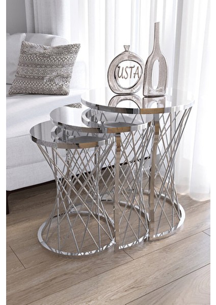 Hasır Telli Model Gümüş Zigon Düz Ayna