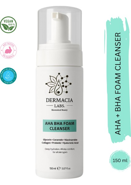 Seramid, Aha& Bha Foam Cleanser Köpük Temizleyici 150 ml