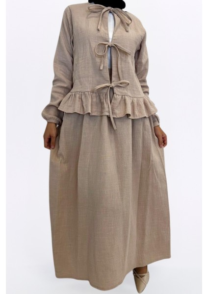 Müslin Etekli Takım-Rahat Kalıp Müslin Kumaş %100 Pamuk Coton Etekli Kadın Kimono Takım indirimleri