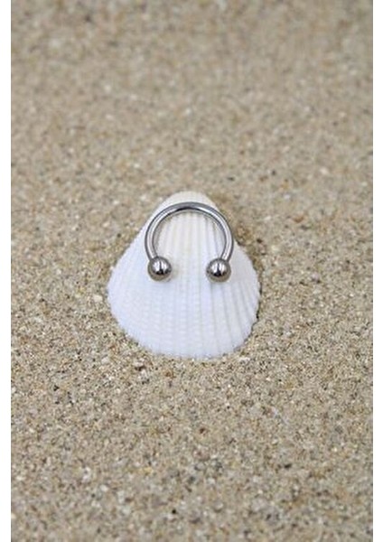 Piercing Cerrahi Çelik Piercing Halka Kıkırdak Septum Tragus Conch Helix Silver Renk Top Çap 3 mm