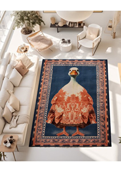 Dido Koleksiyonu Sürrealist Ördek Desenli Modern Dekoratif Halı 3386 fiyatları