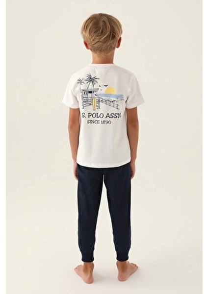 U.s. Polo Assn Lisanslı Palm Tree Krem Erkek Çocuk Pijama Takımı indirimleri