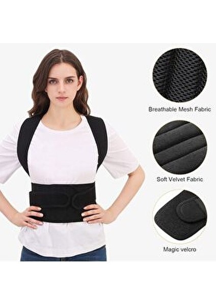 Dik Duruş Korsesi Postür Düzeltici Kamburluk Önleyici Çift Balenli Sırt Bel Destekli Kadın Erkek