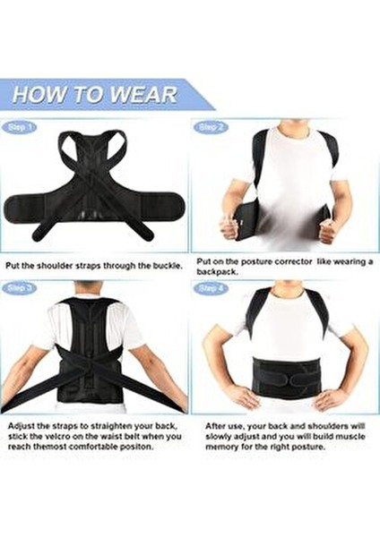Dik Duruş Korsesi Postür Düzeltici Kamburluk Önleyici Çift Balenli Sırt Bel Destekli Kadın Erkek