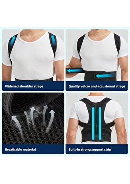 Dik Duruş Korsesi Postür Düzeltici Kamburluk Önleyici Çift Balenli Sırt Bel Destekli Kadın Erkek