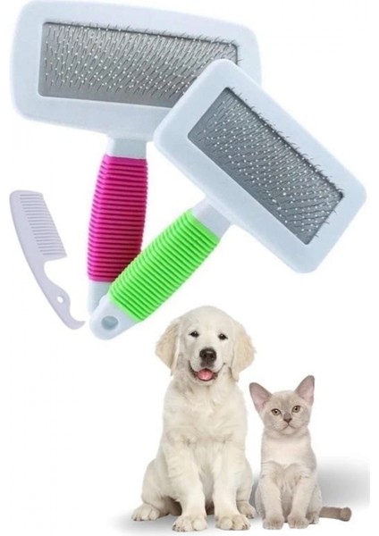 Kedi Köpek Telli Küçük Boy Tüy Bakım Seti Evcil Hayvan Tarama Fırçası