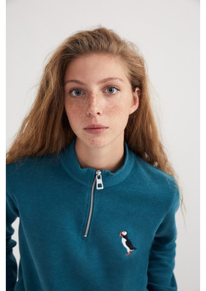 Puffin Supersoft Quarter-Zip Sweatshirt - Turkuaz