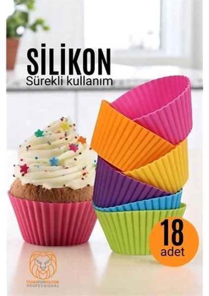 Modacar Silikon Muffin Kalıbı - Sürekli Kullanım Muffin Kek Kalıbı 18 Adet fiyatları