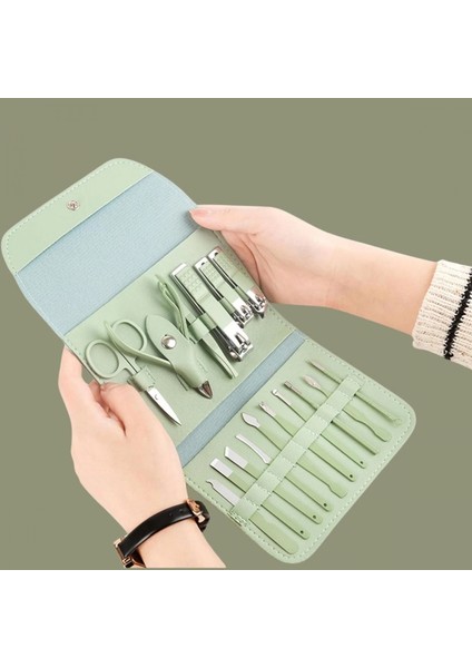 Kendiliğininden Çantalı Seyahat Tipi 16 Parça Manikür Pedikür Seti modelleri