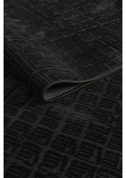 Modern Siyah Saçaklı Dokuma Halı Yolluk Antre Oturma Odası Salon Mutfak Halısı modelleri