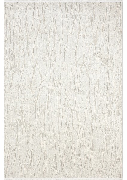 Modern Krem Saçaklı Dokuma Halı Yolluk Antre Oturma Odası Salon Mutfak Halısı