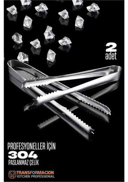 Modacar Buz Maşası - Şeker Limon Maşası Kokteyl Servis Maşası 2li Paket 304 Paslanmaz Çelik fiyatları