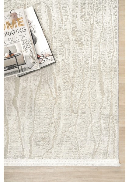 Modern Krem Saçaklı Dokuma Halı Yolluk Antre Oturma Odası Salon Mutfak Halısı modelleri