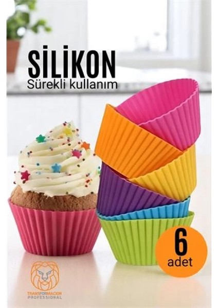 Modacar Silikon Muffin Kalıbı - Sürekli Kullanım Muffin Kek Kalıbı 6 Adet fiyatları