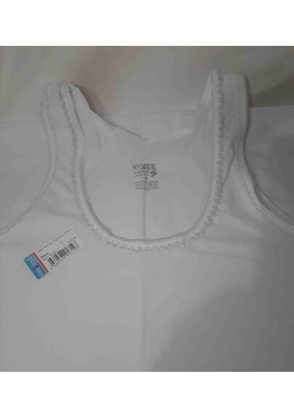 Beyaz Yakası ve Askıları Lila Renginde Oyalı %100 Pamuk Cotton Kalın Askılı Kız Çocuk Atlet fırsatları