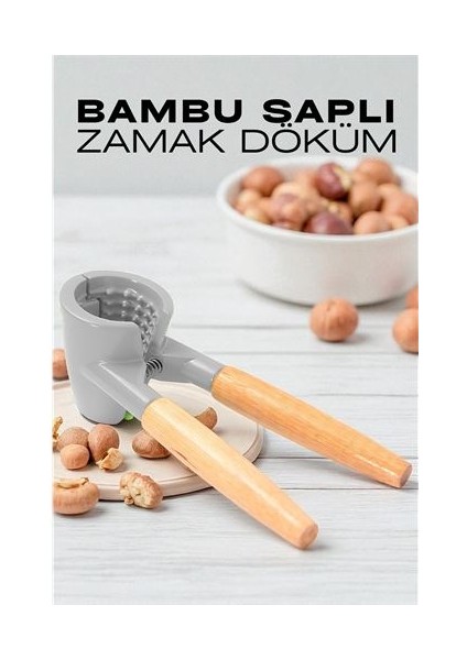 Fındık ve Ceviz Kırıcı Bambu Saplı Döküm Ceviz Fındık Kıracağı