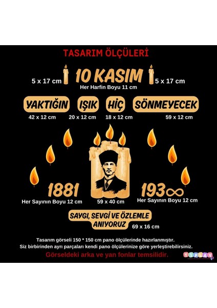 10 Kasım Okul Pano Süsü modelleri