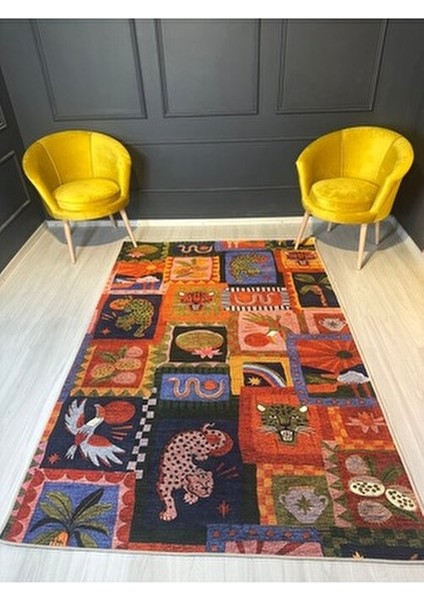 Çok Renkli Karma Şekil Leopar Yılan Vahşi Hayvan Desen Modern Dekoratif Halı 2310 fiyatları