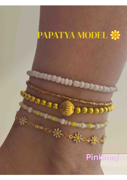 Çoklu Halhal Seti Boncuklu Set 4-5li fiyatları