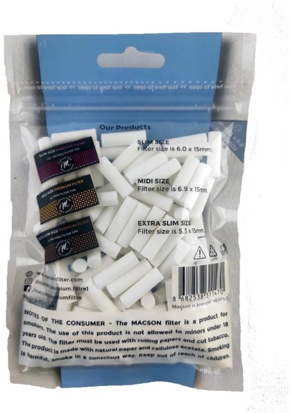 Long Slim Premium Tutun Filtresi,sünger Ağızlık 6mm*20 mm 120 Adet fiyatları