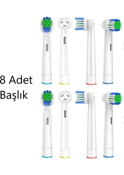 Ultra Sensitive Pro Oral B Uyumlu Yetişkin Şarjlı Diş Fırçası Yedek Başlığı 8 Adet Başlık