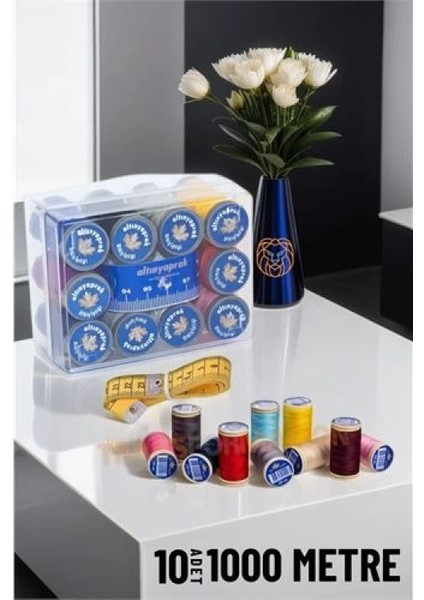 Modacar 10 Renk 1000 mt Kutulu Mezuralı Dikiş Ipliği Seti fiyatları