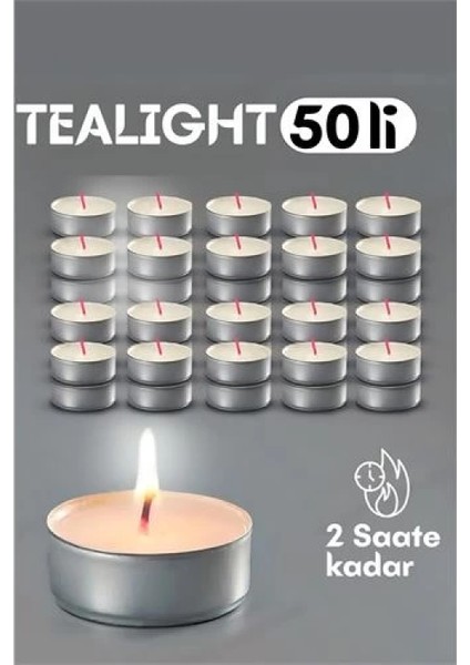 Modacar Tealight Mum 50 Adet - Kokusuz Dekoratif Mum fiyatları