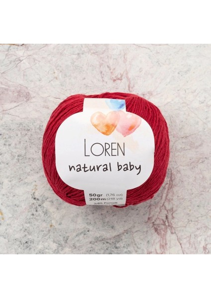 Loren Natural Baby Bordo El Örgü Ipi - R099 - 33819