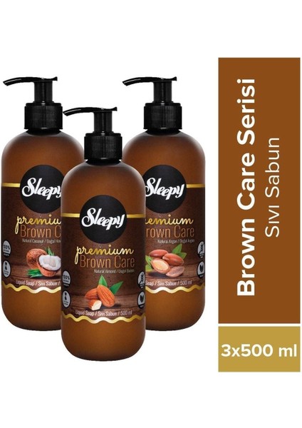 Sleepy Premium Brown Care Serisi Sıvı Sabun 3X500 ml