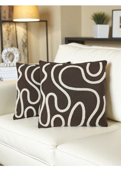 Bohem Tarz Punch Nakışlı Kırlent Kılıfı | 43X43 cm | 2 Adet
