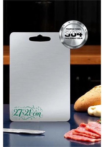 Modacar Kesim Tahtası - Profesyonel 304 Paslanmaz Çelik Doğrama Tahtası 27X21 cm fiyatları