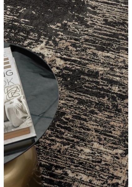 Modern Siyah Dokuma Halı Yolluk Antre Oturma Odası Salon Mutfak Halısı